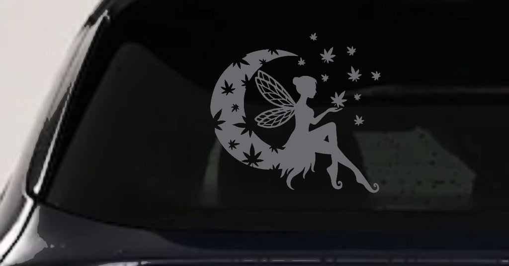 Moon Fairy Cannabis Decal for Cars Trucks Windows Vinyl Sticker