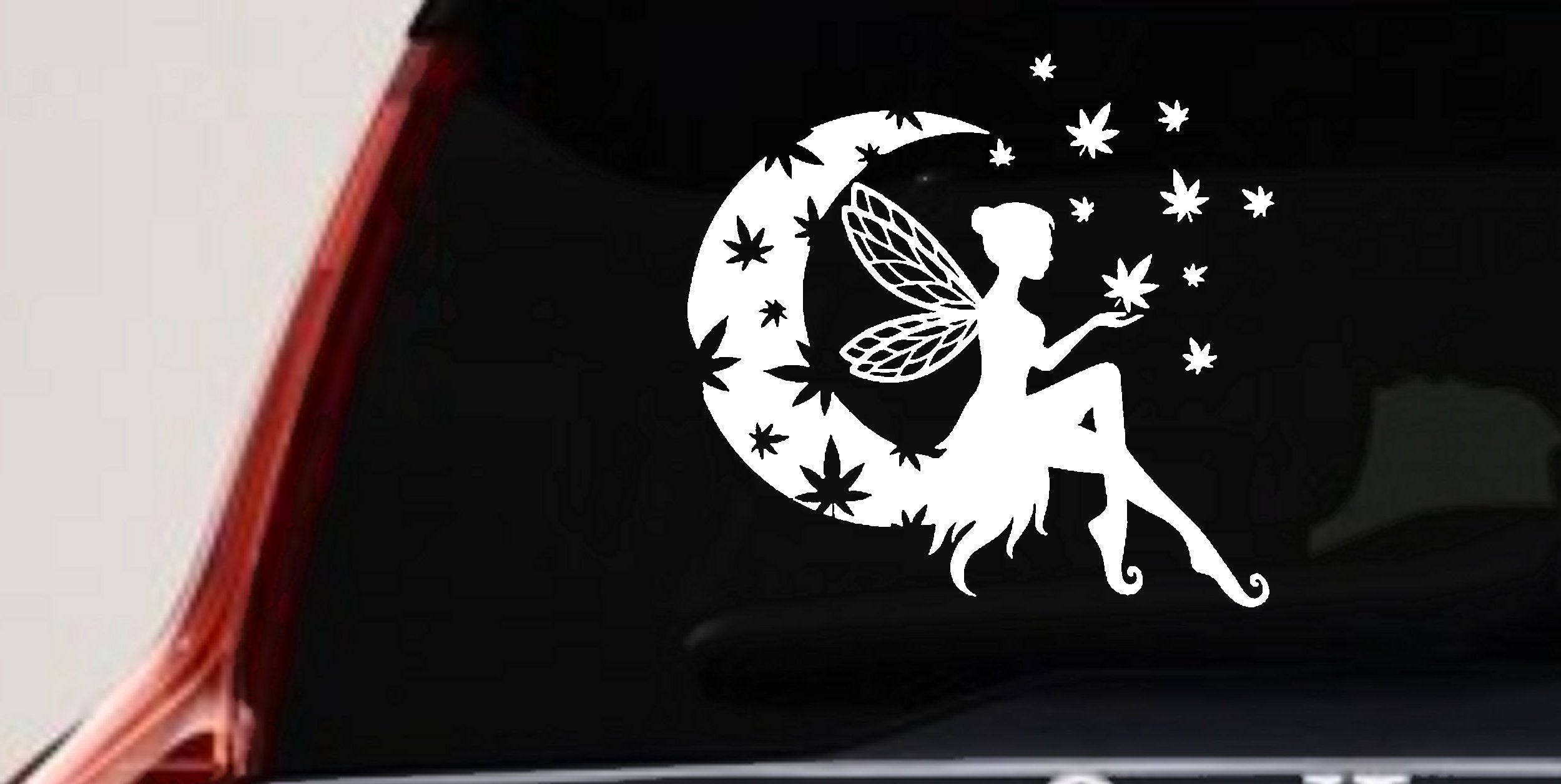 Moon Fairy Cannabis Decal for Cars Trucks Windows Vinyl Sticker