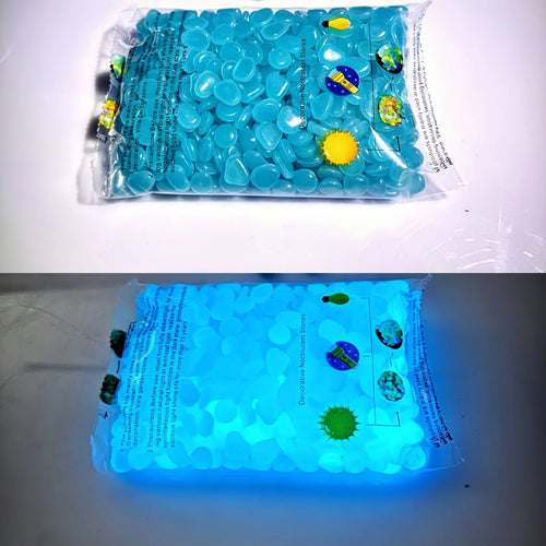 100PCSLuminous stone garden fish tank landscape glow-in-the-dark stone decoration artificial fluorescent color goose stone