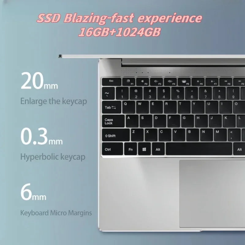 Arrival 15.6‑Inch Ultra‑Light Slim Laptop, Powered by Intel Celeron N3700, Pre‑Installed Windows 11, 16GB, Large‑Capacity 2TB