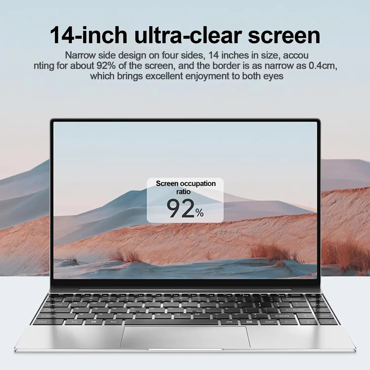 14.1" Ultra Slim Laptop Intel 4405U Win11 Pro 16GB RAM 2TB SSD 1080P Gaming Office Notebook