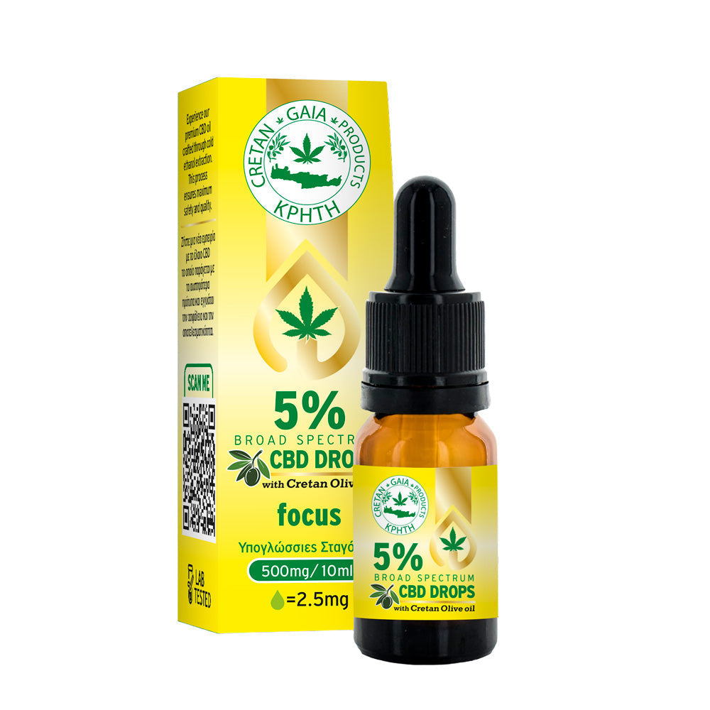 Cretan Gaia Full Spectrum Cannabis Oil – 5% CBD with Cretan Olive Oil, 10ml