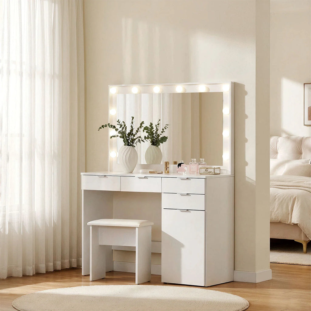 Hollywood 4-Drawer Dressing Table Set