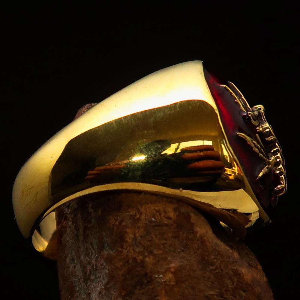 Men's Ring Cannabis Leaf Marihuana Marijuana Medical Weed Symbol Red