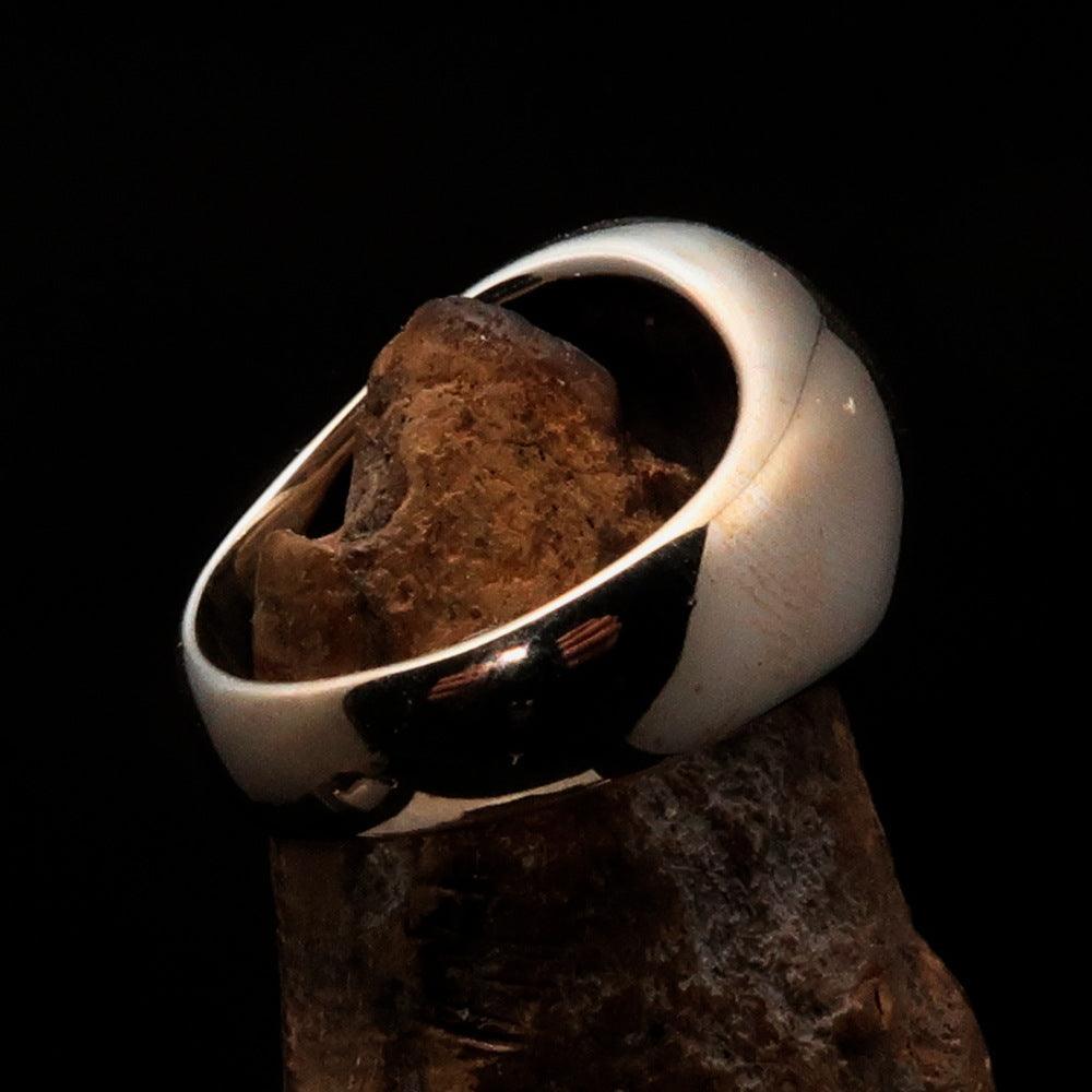 Men's Ring Cannabis Leaf Marihuana Medical Weed Symbol - two tone Sterling Silver
