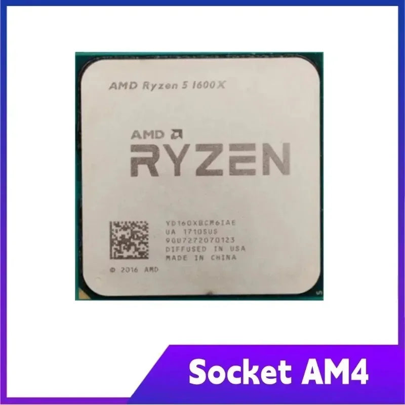 Original and New Brand 100% L3=16M Socket AM4 In Stock Ryzen 5 1600X AMD 95W CPU 3.6 GHz Twelve-Thread Six-Core R5 1600X