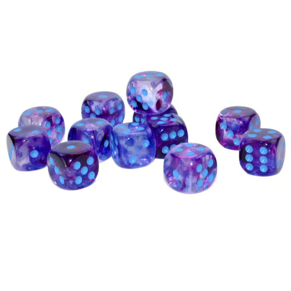Chessex - Nebula 16mm D6 Dice Block - Luminary Nocturnal Blue Dice Block