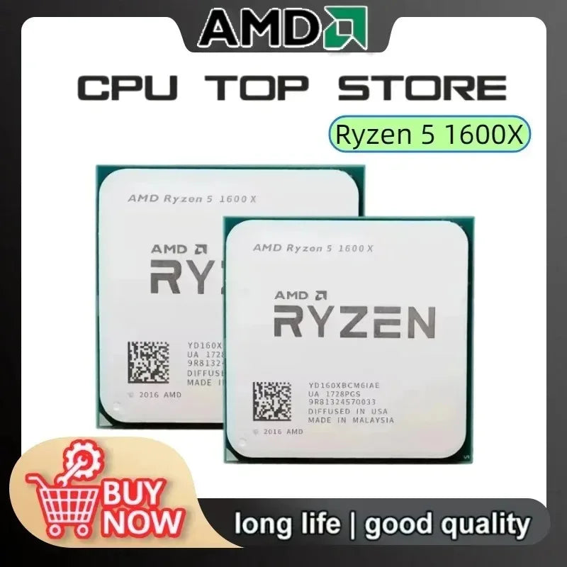 Original and New Brand 100% L3=16M Socket AM4 In Stock Ryzen 5 1600X AMD 95W CPU 3.6 GHz Twelve-Thread Six-Core R5 1600X
