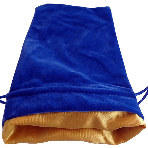 Fanroll - Large Velvet Dice Bag - Blue with Gold Satin