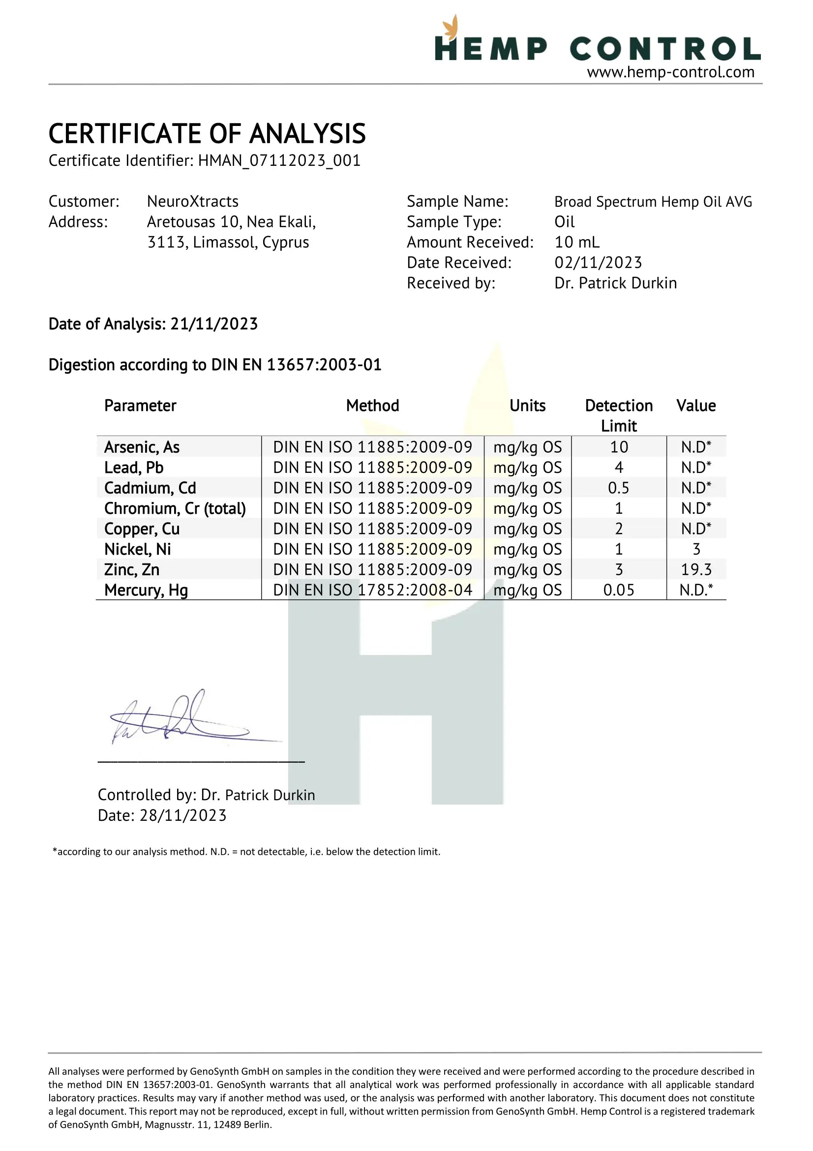 Natura Inside Broad Spectrum Cannabis Oil – 5% CBD with Piperine, Phytorelax Series, 10ml