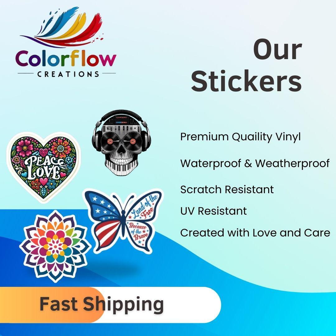 ColorFlow | Cannabus Sticker | Weed Van Decal for Stoners | Retro Marijuana Bus Vinyl | Funny 420 Cannabis Gift for Smokers