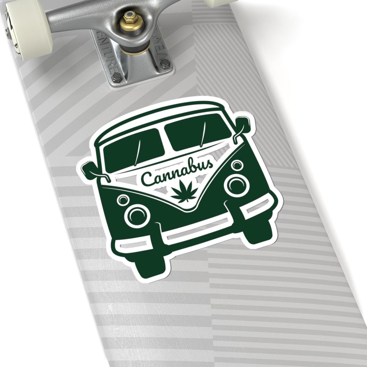 ColorFlow | Cannabus Retro Camper Vinyl Sticker | Vintage Van Cannabis Leaf Illustration Design