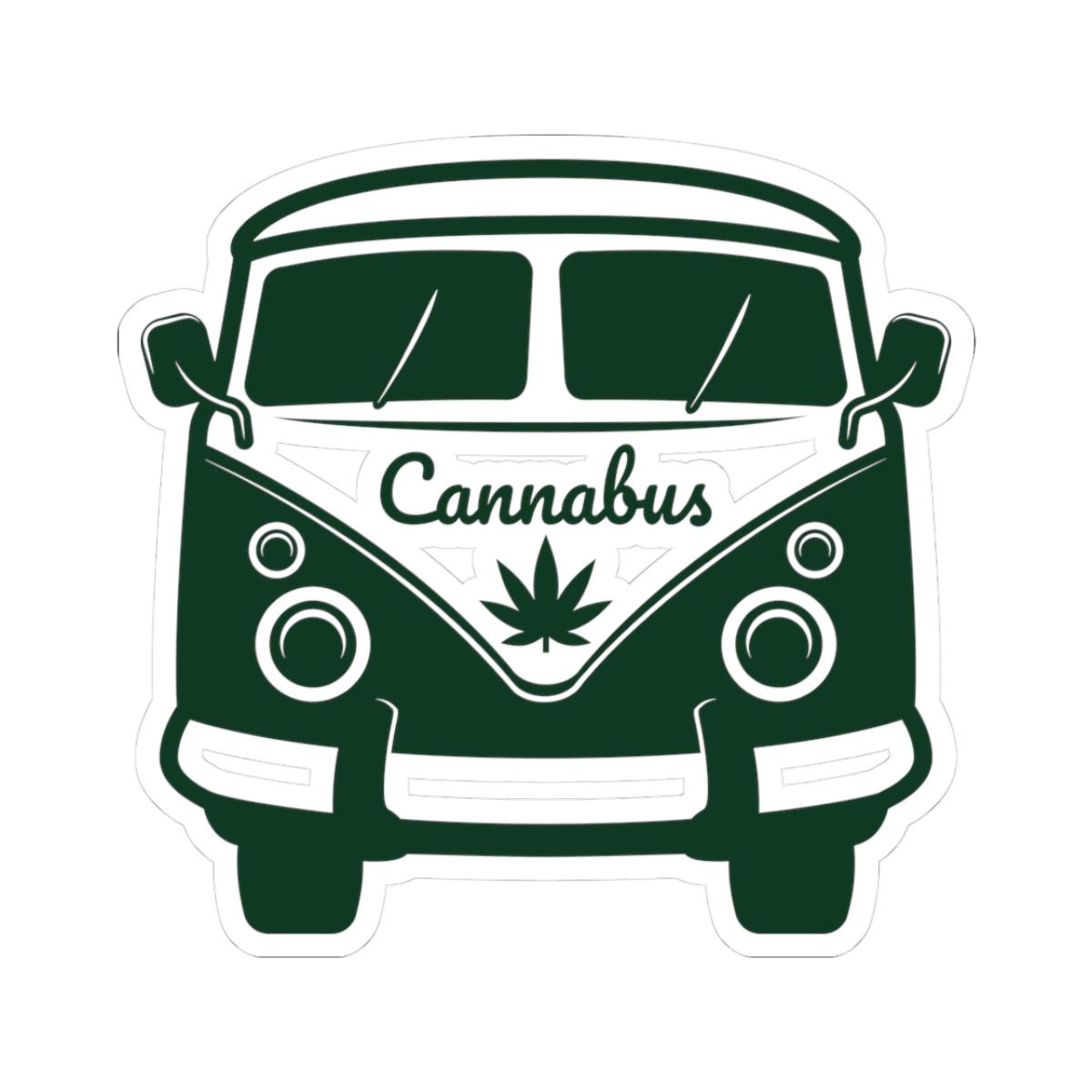 ColorFlow | Cannabus Retro Camper Vinyl Sticker | Vintage Van Cannabis Leaf Illustration Design