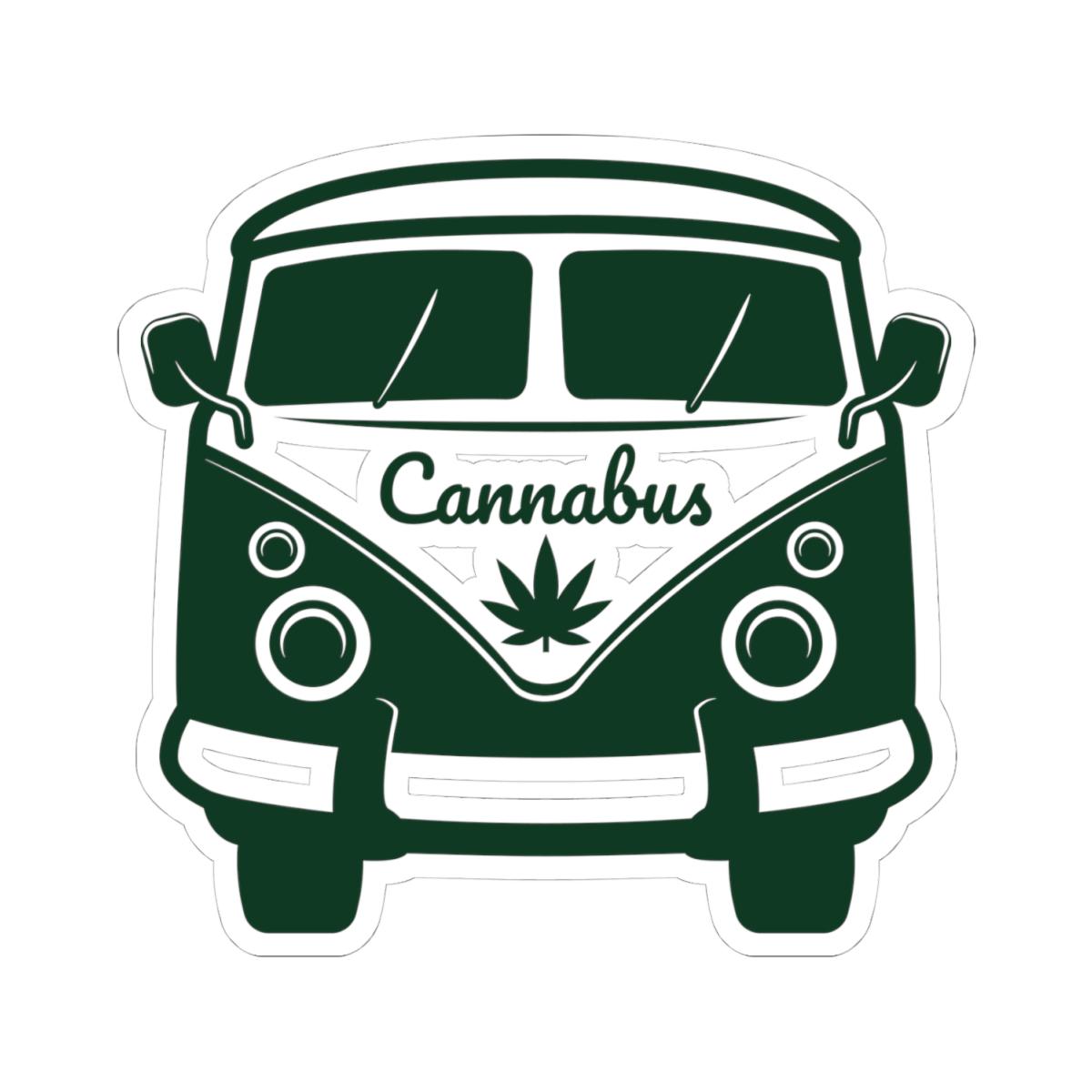 ColorFlow | Cannabus Retro Camper Vinyl Sticker | Vintage Van Cannabis Leaf Illustration Design