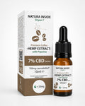 Natura Inside Premium Cannabis Oil – 7% CBD with Piperine & Coffee Oil, Dryas Series, 10ml