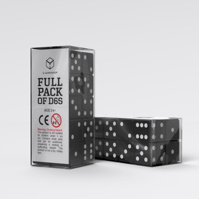 Q Workshop Dice Set Full Pack D6 Black (20)-4